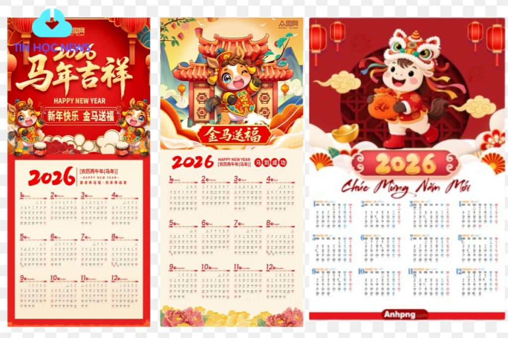 Vector lịch âm dương siêu đẹp