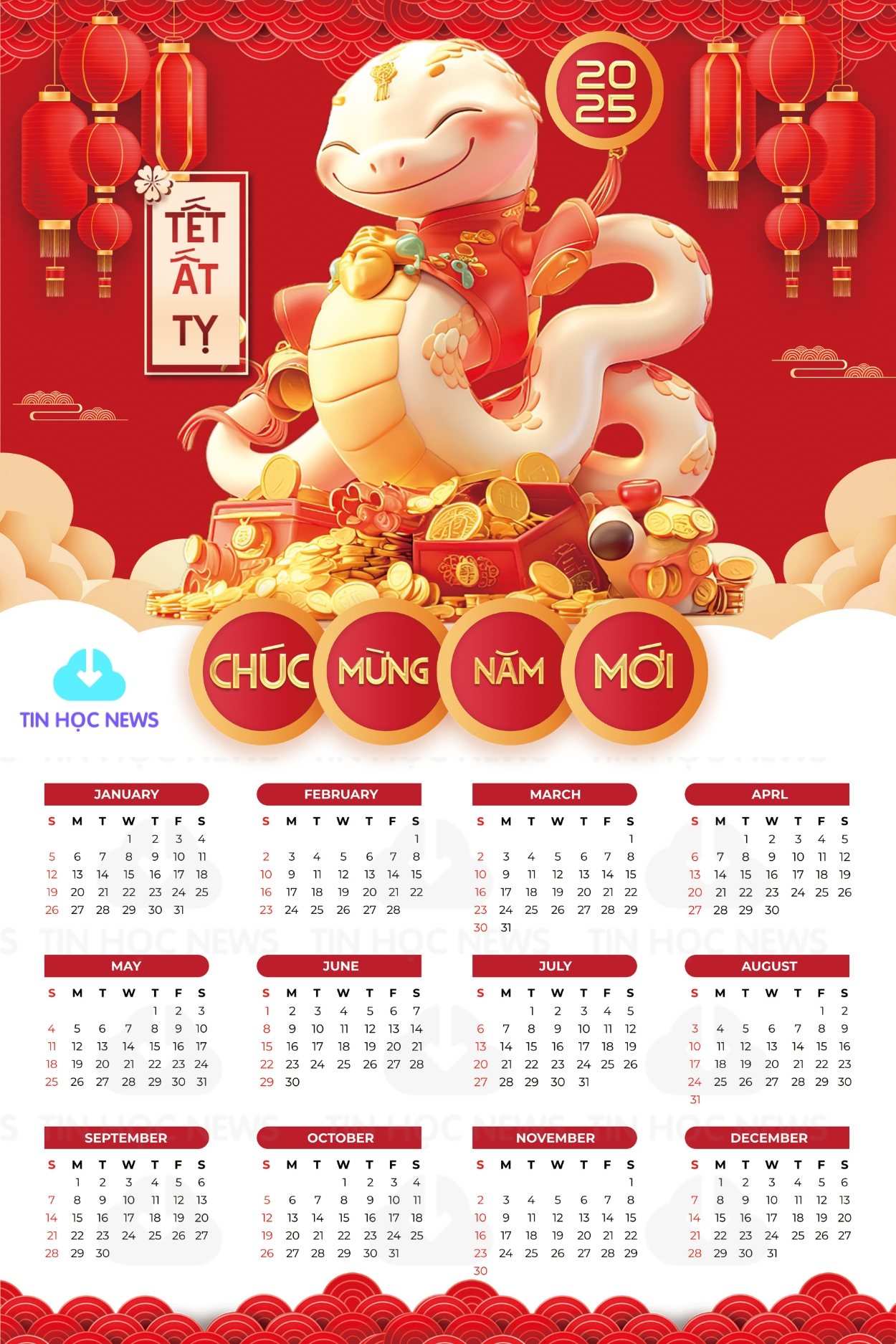 Download Vector Lịch Âm Dương 2025 File PNG, PSD, PDF