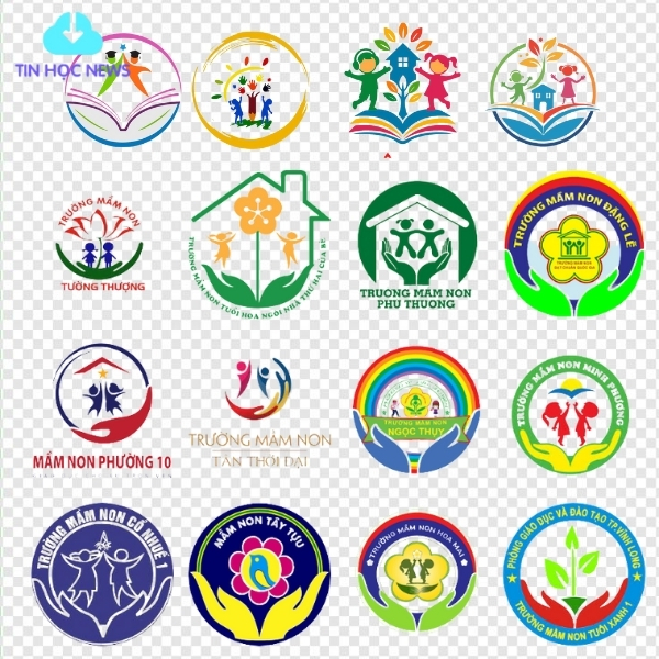 Logo trường mẫu non vector miễn phí