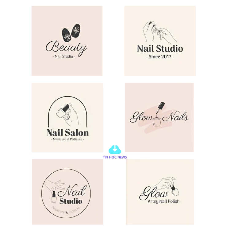 Logo nail đẹp vector