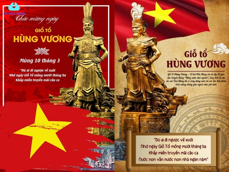 Poster Giỗ Tổ Hùng Vương siêu đẹp