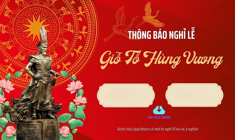 Bức tranh Vua Hùng cùng các biểu tượng chim lạc, hoa sen