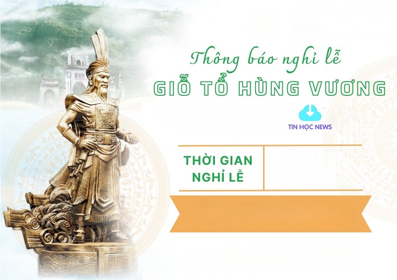 Banner thông báo nghỉ lễ giỗ tổ file vector 