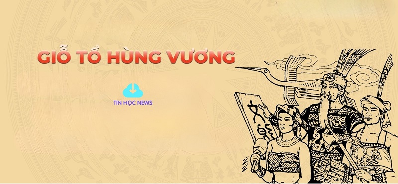 Thiết kế vector với hình ảnh Vua Hùng và các vị thần linh, phù hợp cho các sự kiện trang trọng