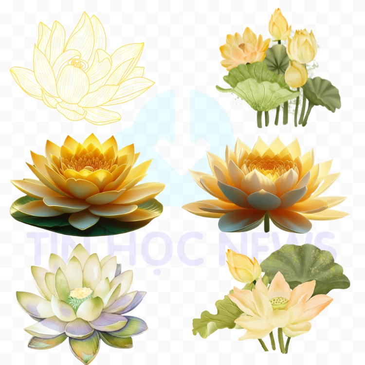 Tải Miễn Phí Hoa Sen Vector Đẹp File PNG, AI, SVG, EPS Hình hoa sen vàng vector