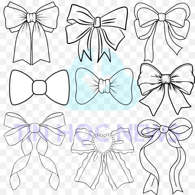 Tải Nơ Vector, Nơ Ruy Băng PNG, Icon Và Logo Nơ Miễn Phí Mẫu hình vẽ nơ PNG cho trang trí