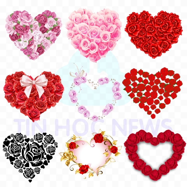 Tổng Hợp Hình Hoa Hồng Vector Đẹp Nhất Cho Trang Trí Mẫu hoa hồng trái tim vector cho trang trí thiệp