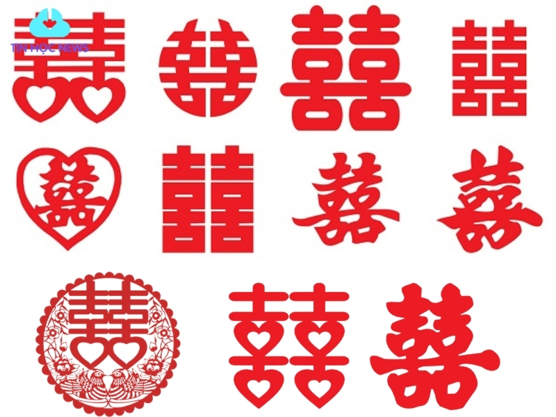 Chữ song Hỷ vector