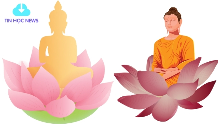 Tải Hoa sen vector Đẹp Xuất Sắc File PNG/AI/EPS Miễn Phí Bồ tát ngồi trên đài hoa sen