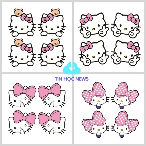 Mèo Hello Kitty Vector Dễ Thương