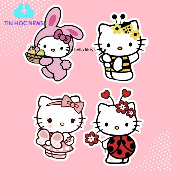 Tải trộn bộ hello kitty vector về máy
