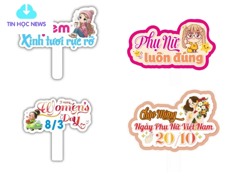 Hashtag Cầm Tay 8/3 Và 20/10 Vector