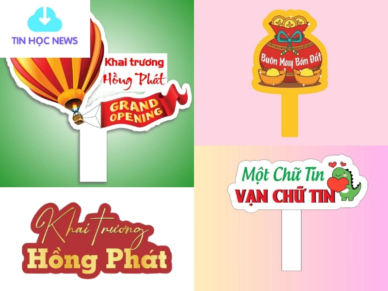 Hashtag Cầm Tay Khai Trương Hồng Phát Vector
