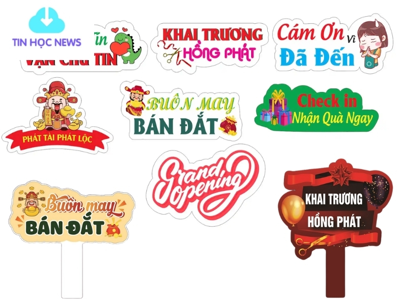Hashtag Cầm Tay Khai Trương Vector