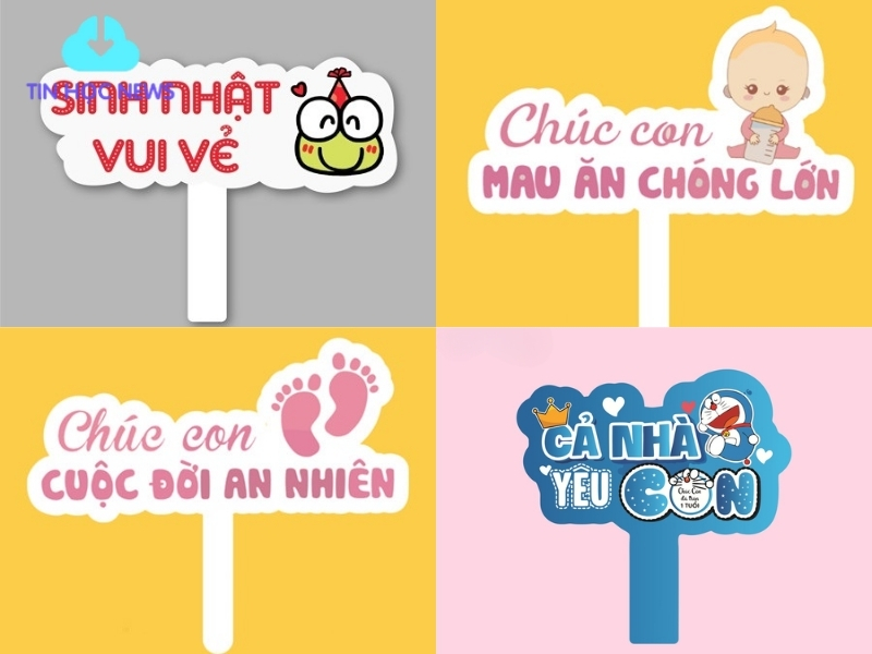 Hashtag Cầm Tay Sinh Nhật Vector