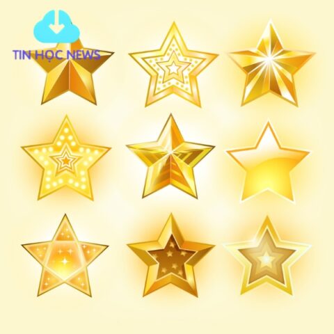 Tải Ngôi Sao Vector Miễn Phí Đẹp, AI, SVG, PNG Mới Nhất Ngôi sao 5 cánh vàng vector