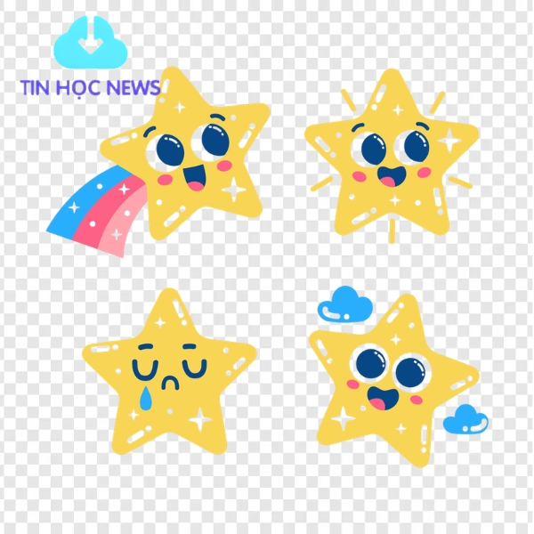 Tải Ngôi Sao Vector Miễn Phí Đẹp, AI, SVG, PNG Mới Nhất Vector ngôi sao dễ thương PNG